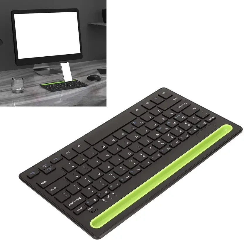 Rechargeable bluetooths keyboard wireless with stand hold Bluetooth Standard Laptop Keyboard Compatible with Desktop, Laptop, Mac  (Black)