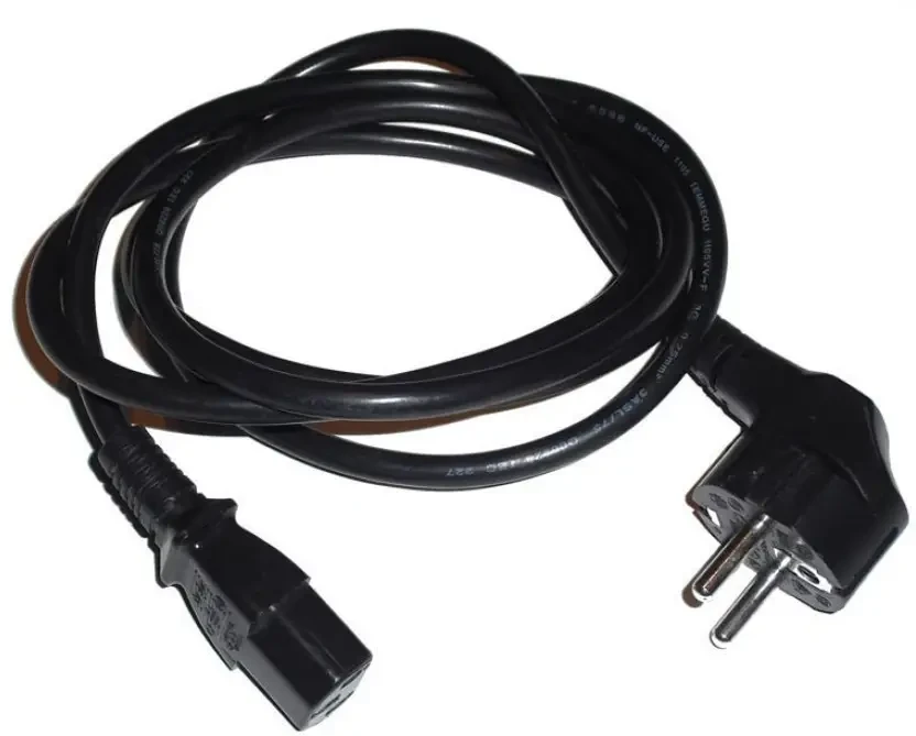 Power Cord 10 m (10 METER) Power Cable India Plug Lead Cord For PC (Desktop) Monitor and Printer -Black  (Compatible with Computers, Black, One Cable)