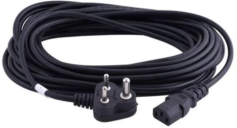 MICRO Power Cord 10 m 10 Meter Power Cable Cord For Computer-PC-Desktop Black  (Compatible with Computers, Black, One Cable)