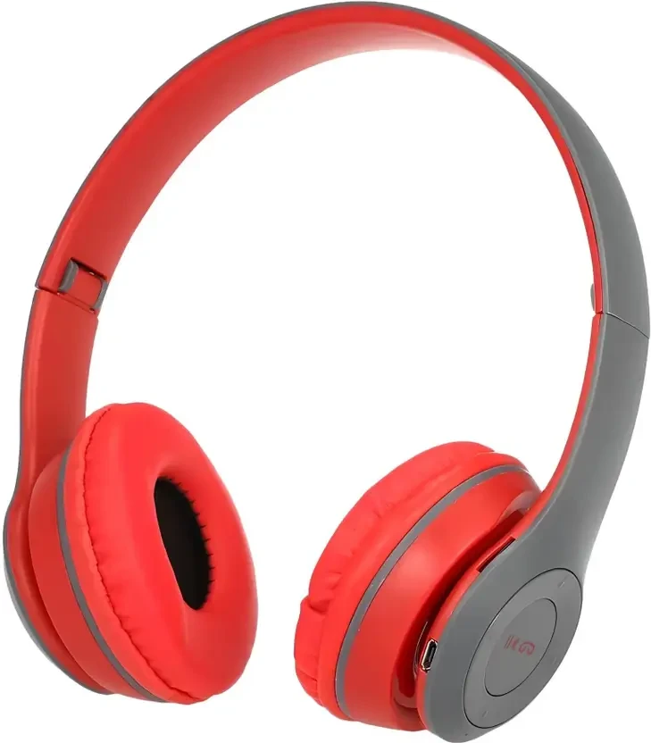 Foldable Headphone Stylish & Durable High Quality Stereo Sound Aux Support Bluetooth  (Scarlet Red, On the Ear)