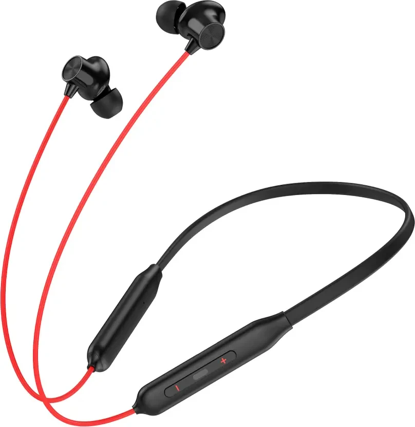 Upto 50 Hours* Playtime, Fast Charging, Dual Pairing Neckband Bluetooth  (Acoustic Red, In the Ear)